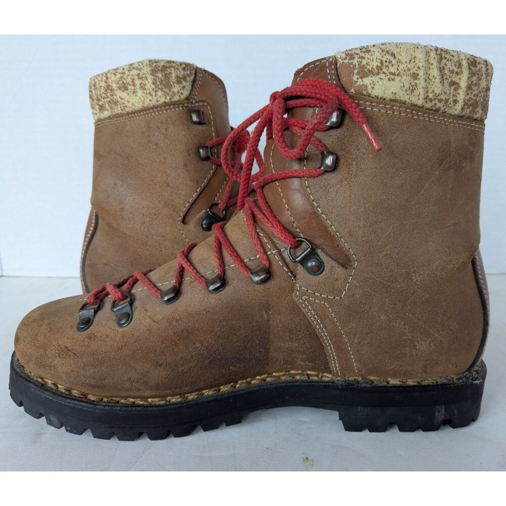 Vintage Dachstein Austria Hiking Boots EU 42 US 9 Vibram Italy Resoled w/ Liners - Picture 14 of 16
